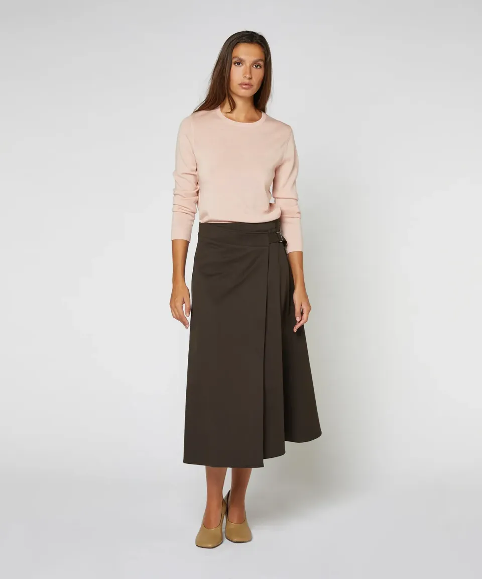 Rodier maglione girocollo lana merino rosa perla
