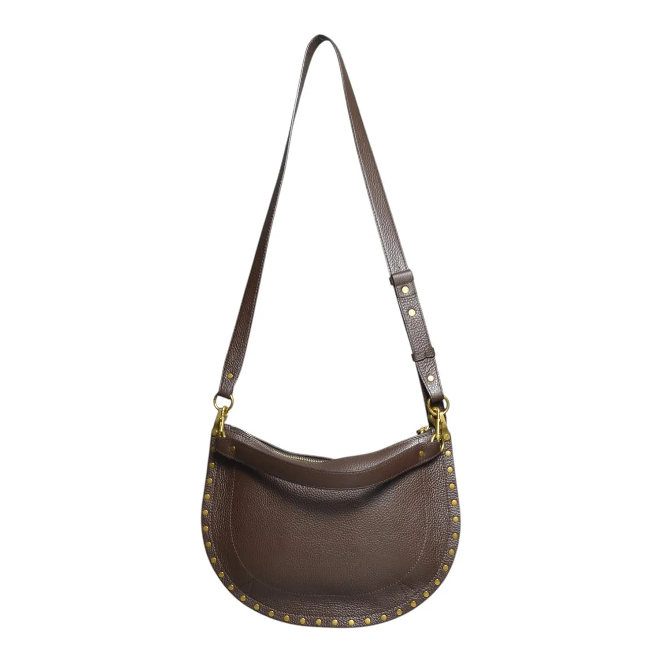 Isabel Marant Oskan Soft Zip borsa tracolla caffe pelle