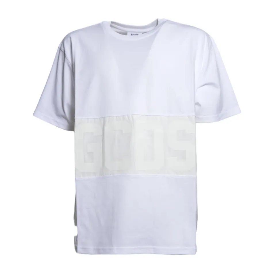 GCDS Band Logo Tonal Z0MLQC109 T-shirt Bianca