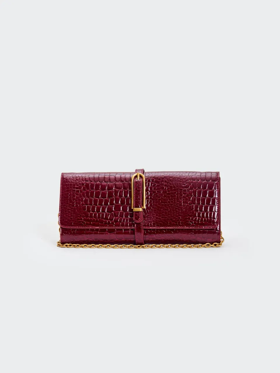 Vicolo Shibuya Belted Maxi borsa vino tracolla catena