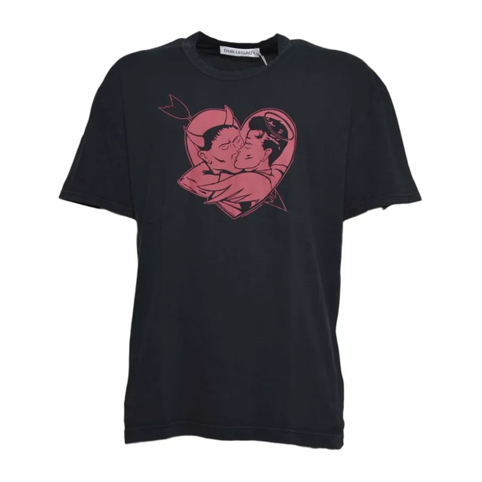 Our Legacy M2266LL t-shirt nera stampa 48