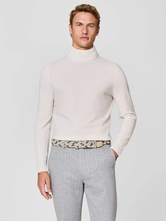Paul Taylor Doppio Collo Dolcevita Cashmere Bianco