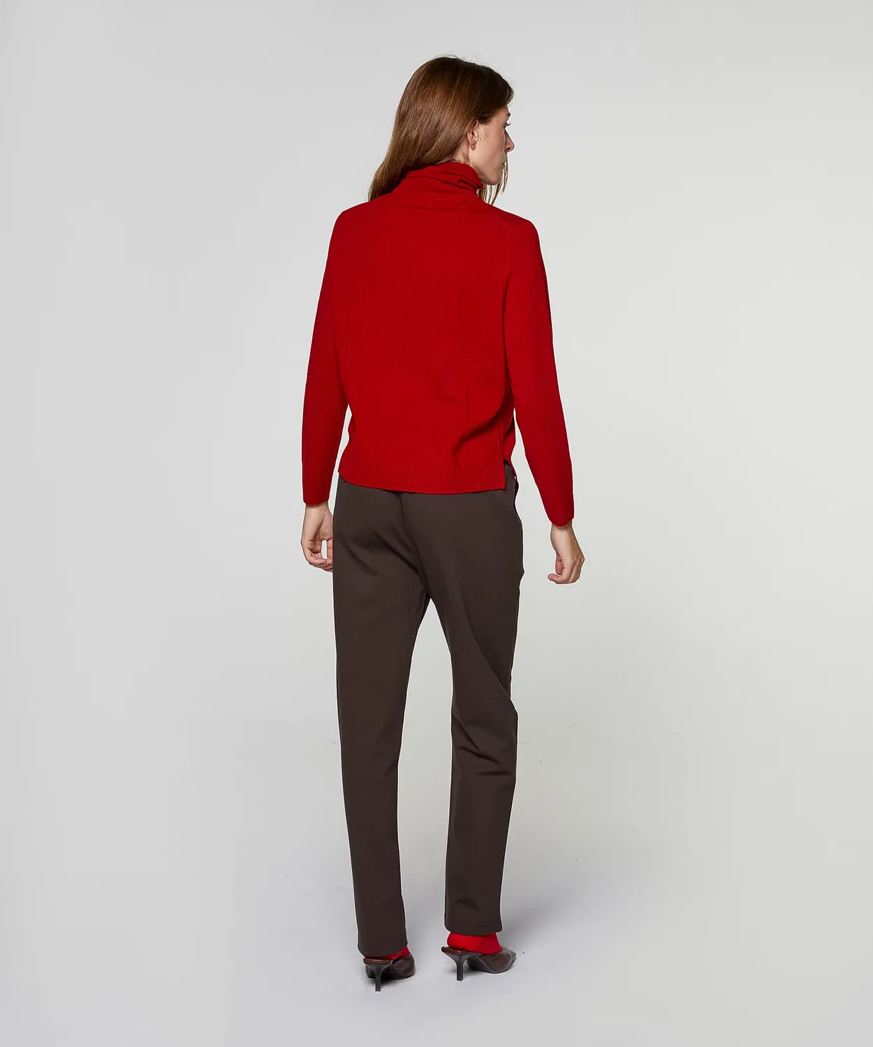 Rodier Maglia Dolcevita Cashmere Rosso 100% Cashmere