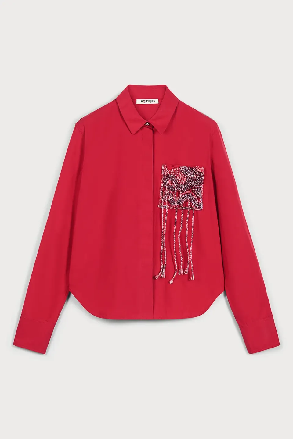 PORTS 1961 camicia crochet rosso bright red