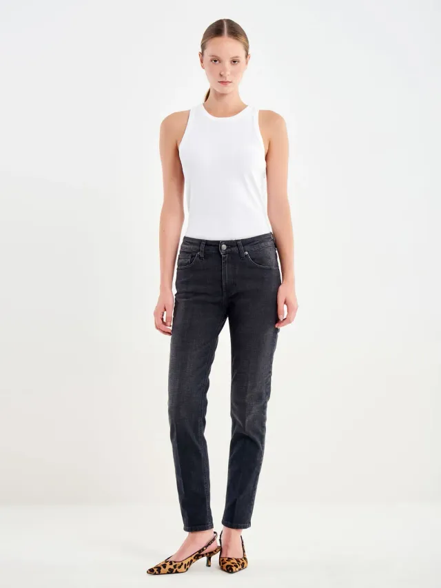 Vicolo Daisy jeans slim cropped nero slavato