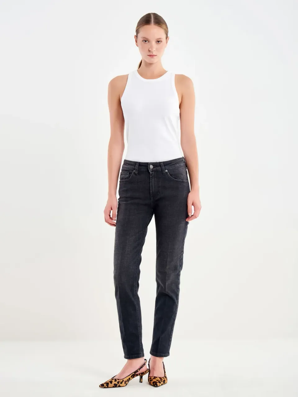 Vicolo Daisy jeans slim cropped nero slavato