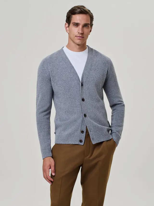 Paul Taylor cardigan lana scollo V grigio
