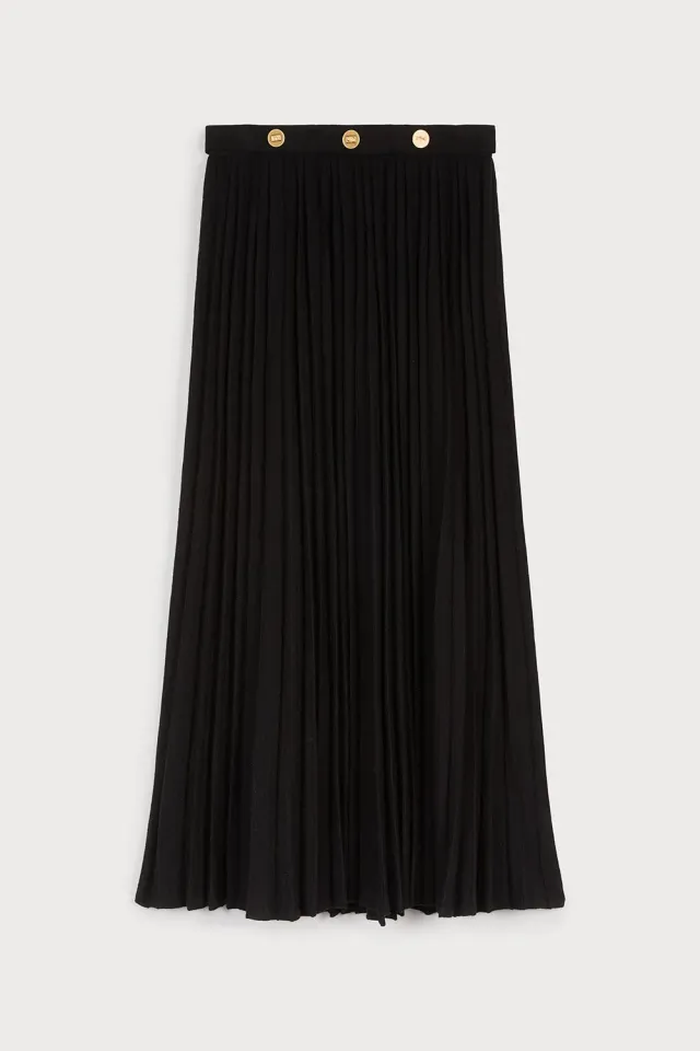 PORTS 1961 gonna knit nera 999-Black bottoni oro