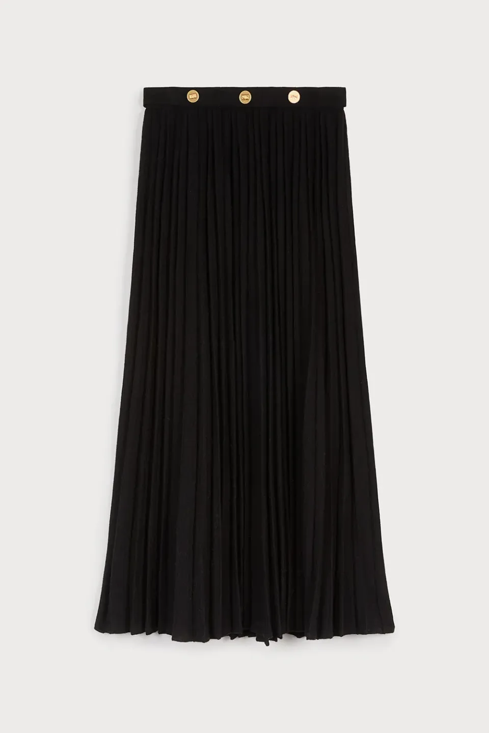 PORTS 1961 gonna knit nera 999-Black bottoni oro