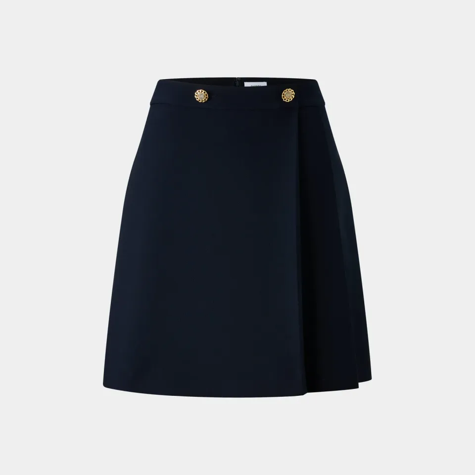 PORTS Gold Button Wrap gonna navy bottoni oro