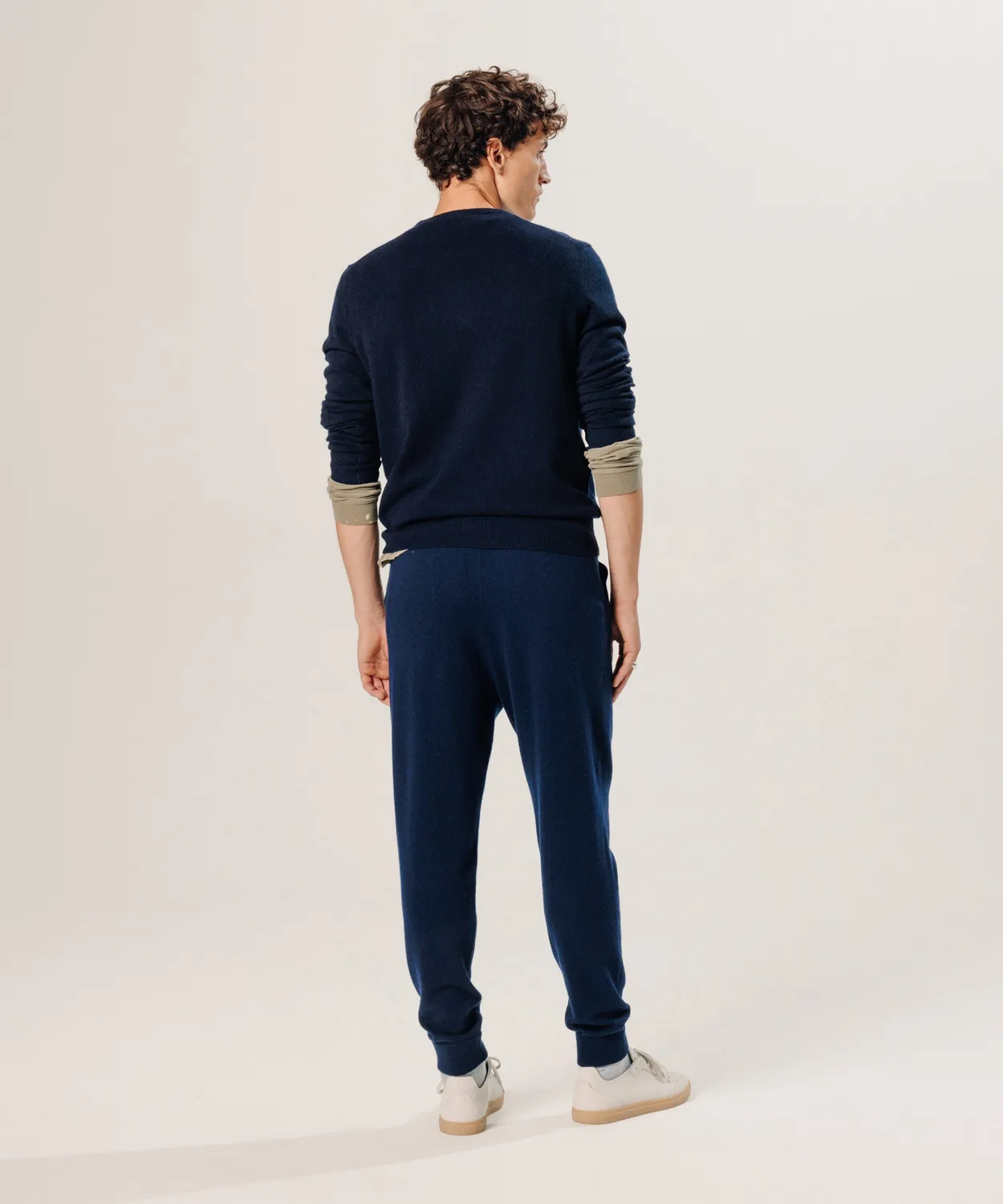 Rodier maglione girocollo in cashmere 2 fili blu notte