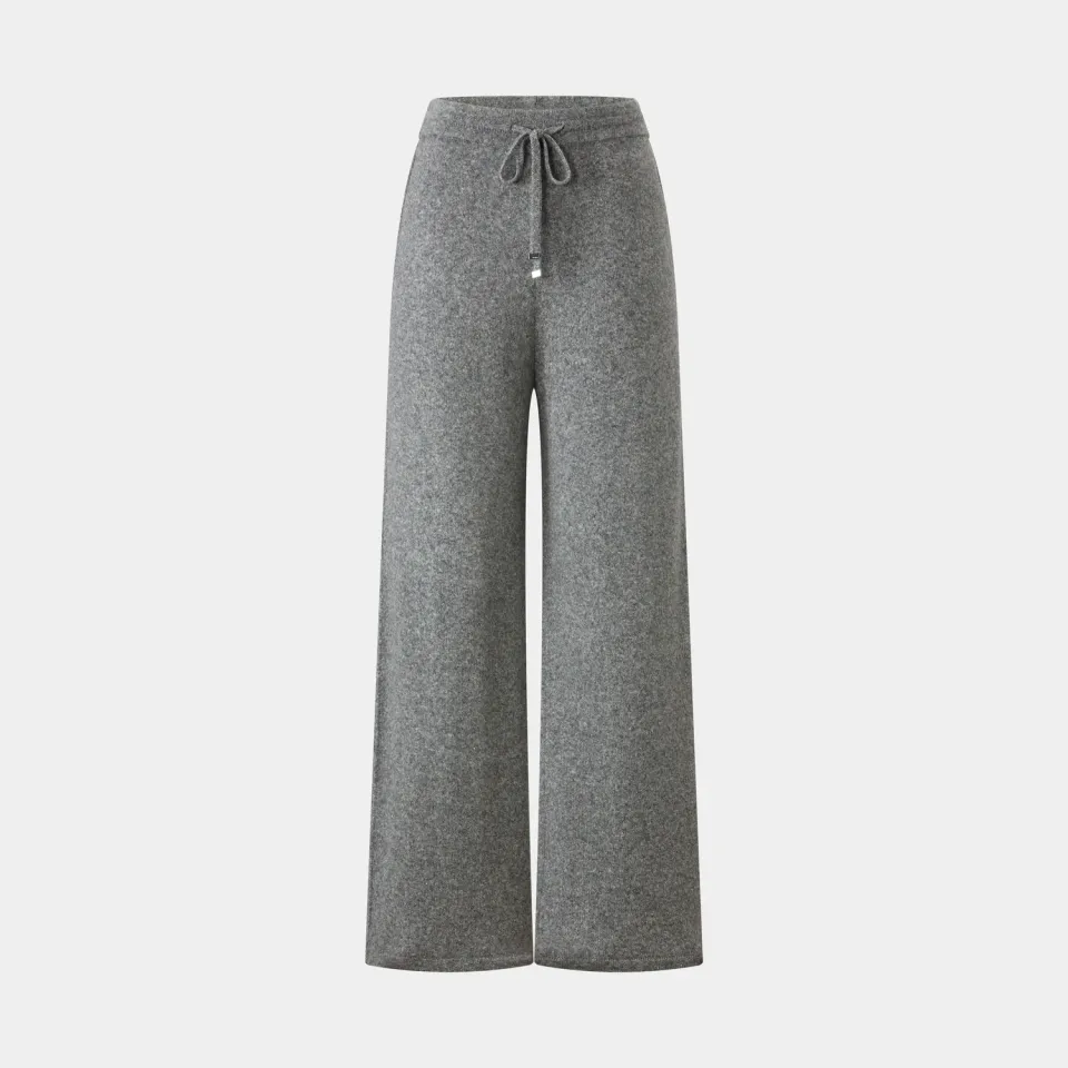 PORTS Wide-Leg Knit Jogging pantaloni grigi palazzo