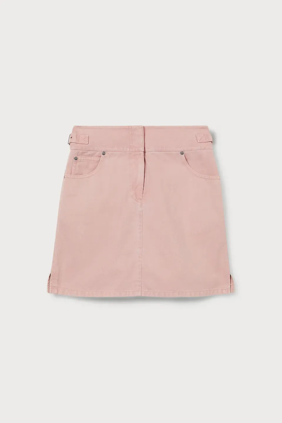 PORTS Powder-Pink gonna mini denim rosa vita alta
