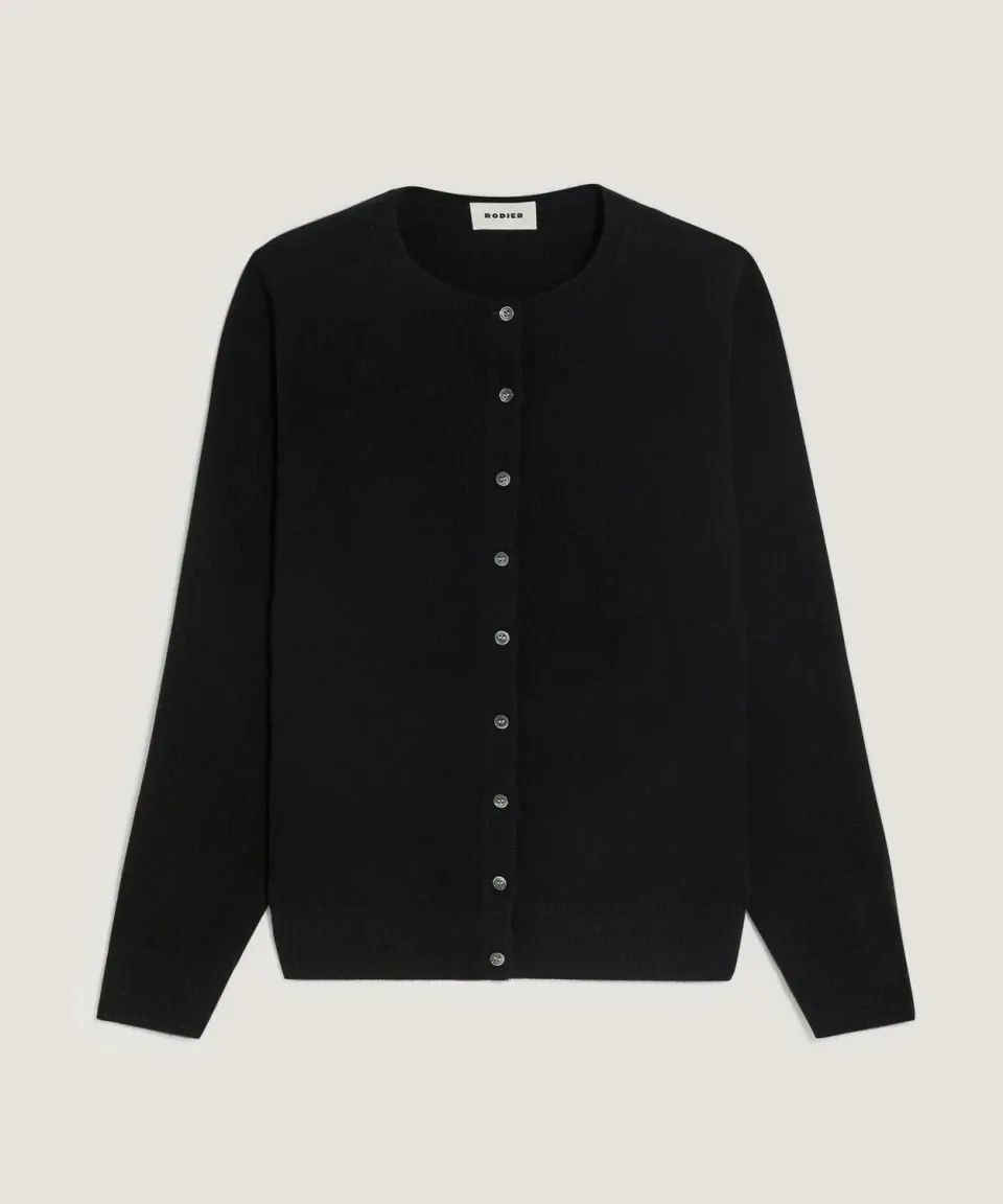 Rodier Cardigan in cashmere nero bottoni