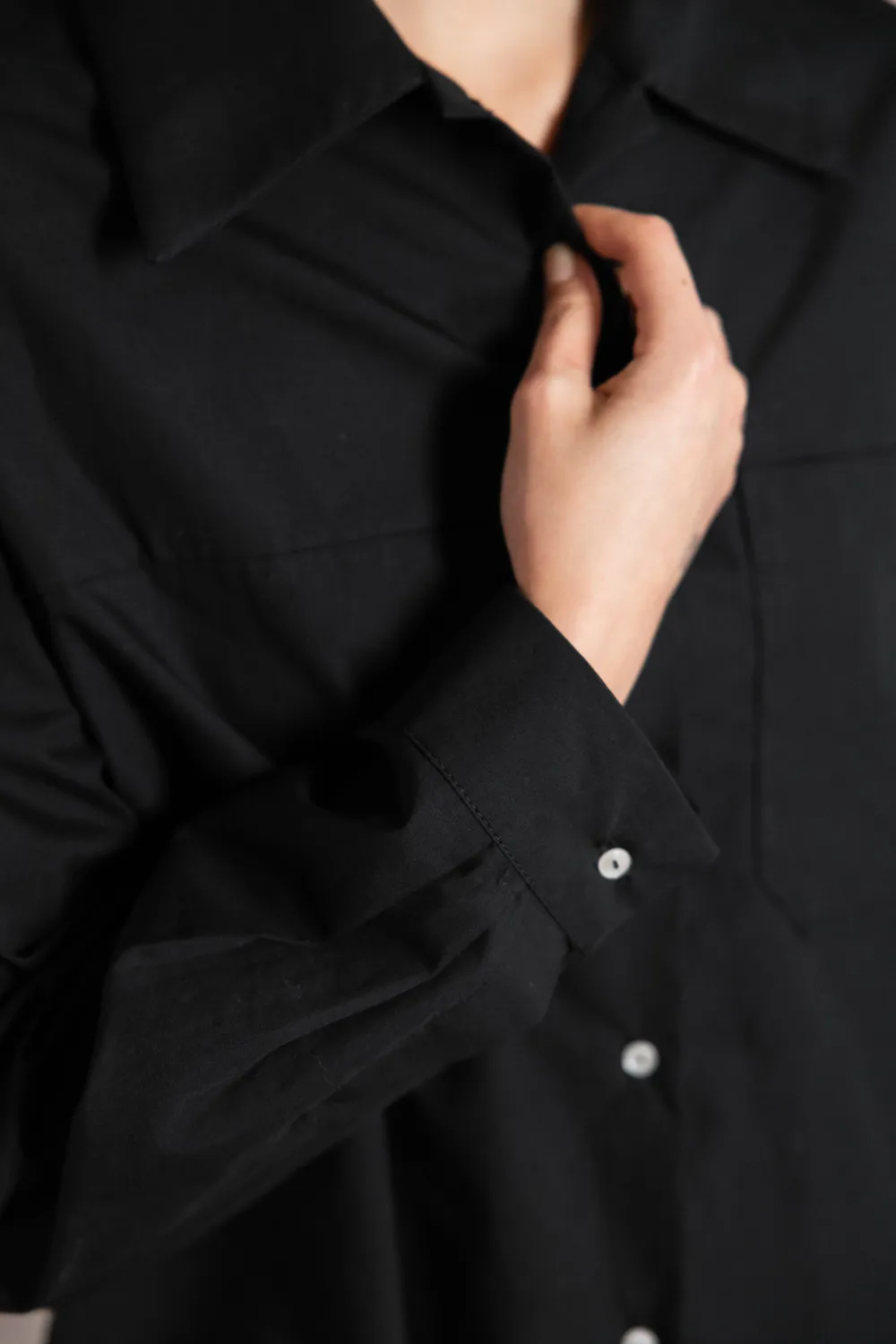Jyoti Fair Works Ashrit camicia donna nera in cotone