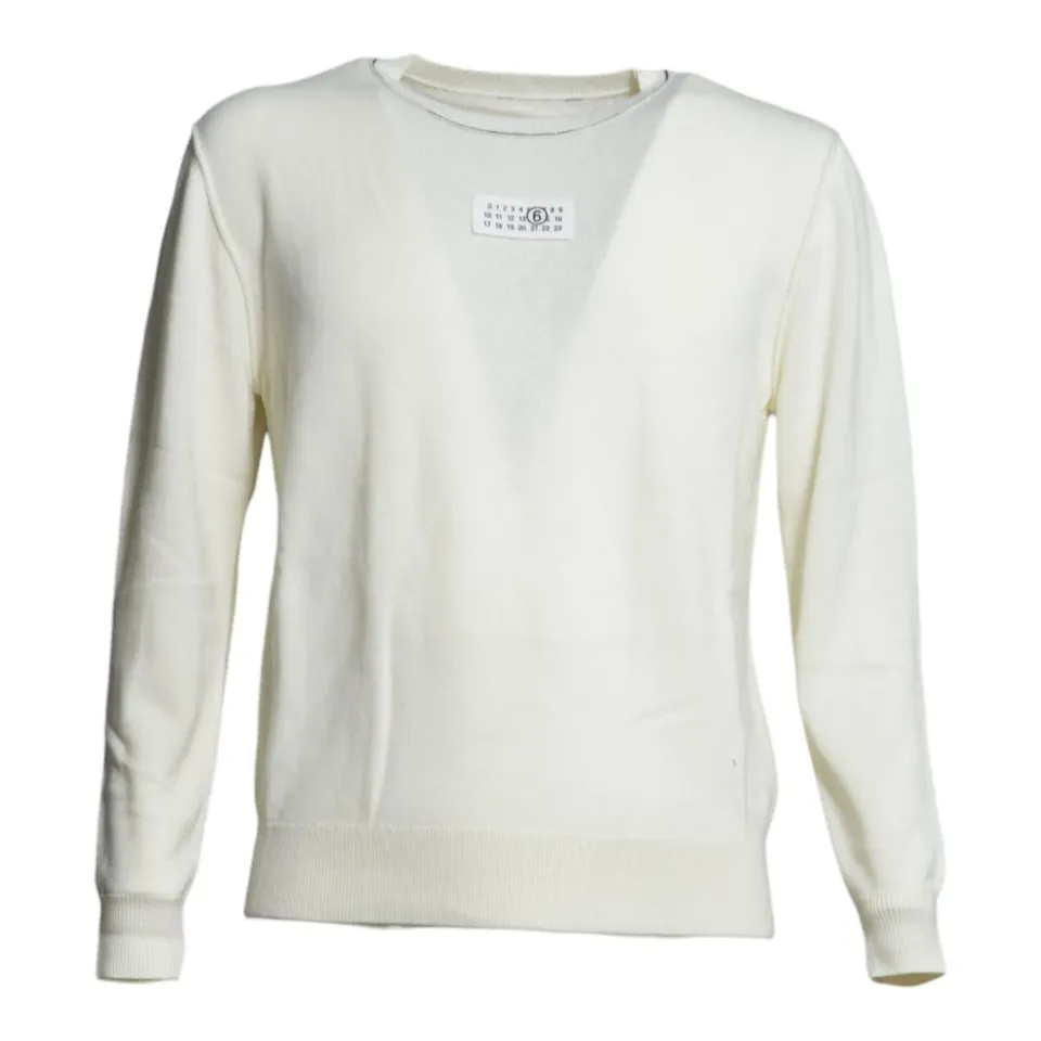 MM6 Maison Margiela M6101 cardigan panna 14A misto lana