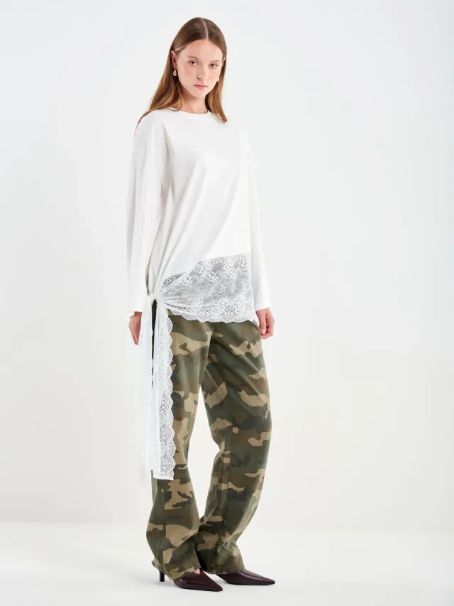 Vicolo Maglia Fondo con Pizzo maglia naturale unica