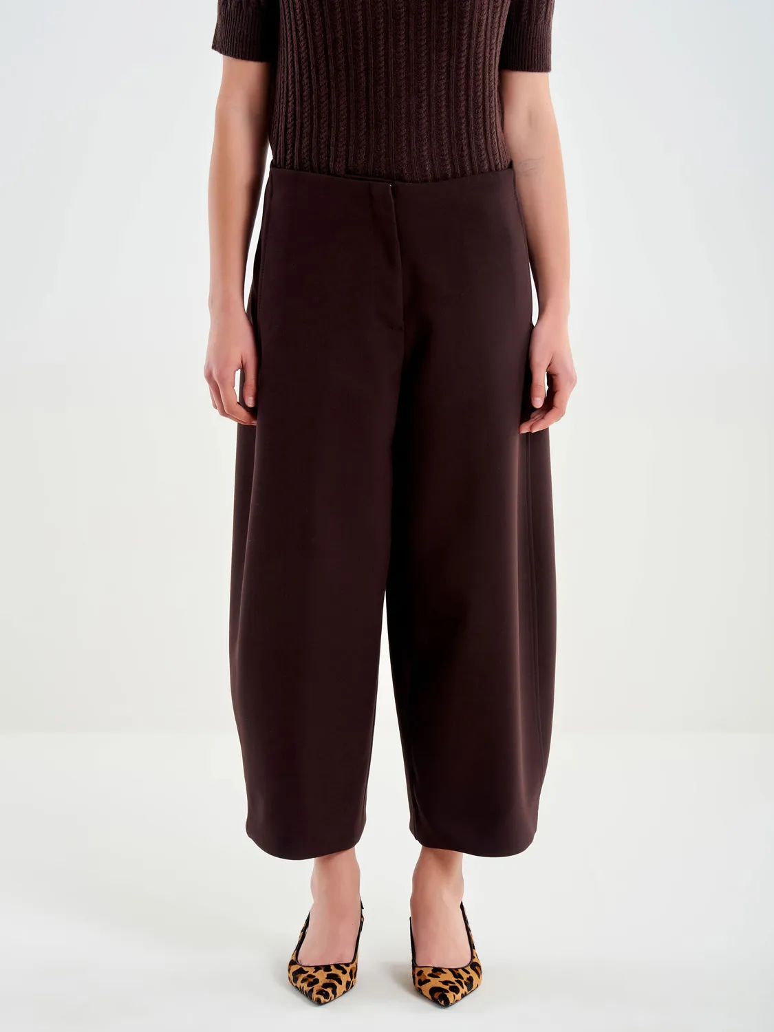 Vicolo Ovetto pantaloni cioccolato cucitura laterale
