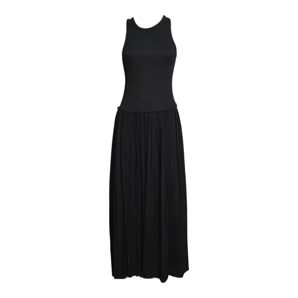 Solotre M1AB0183A99 abito donna nero cotone