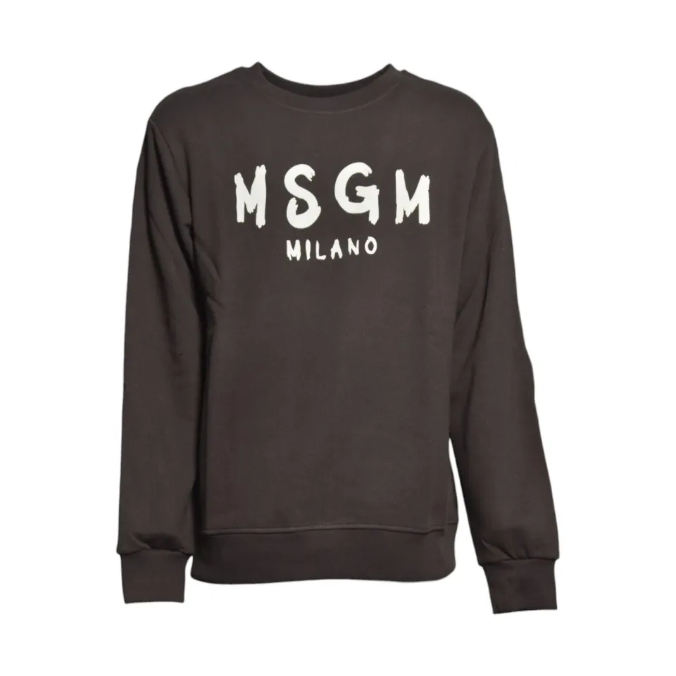 MSGM Junior F6MSJUSW009943 felpa marrone caffè cotone