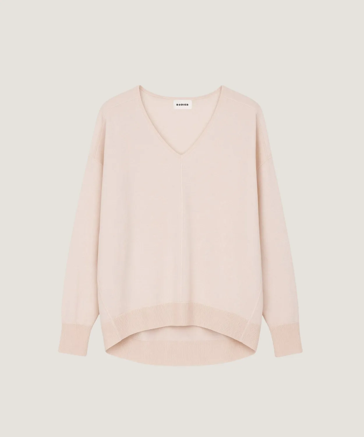 Rodier Maglione Oversize Scollo a V Beige Sedia