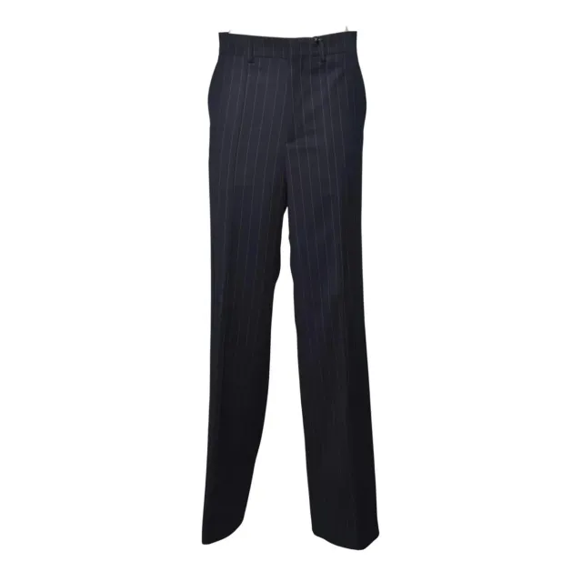 Nine Minutes 26FWNPN0003 pantaloni gessati blu fresco lana