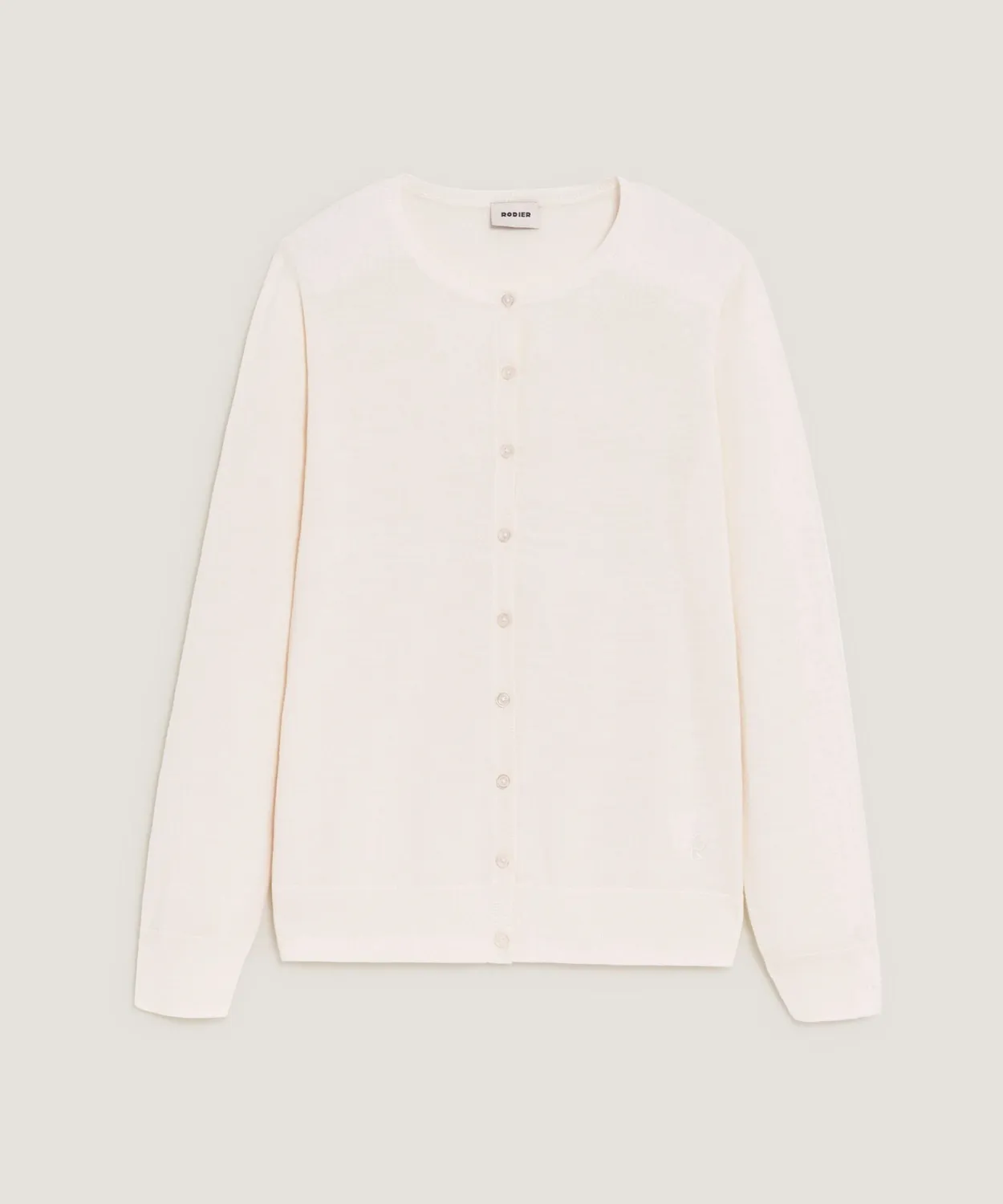 Rodier Cardigan lana merino girocollo bianco 36-46