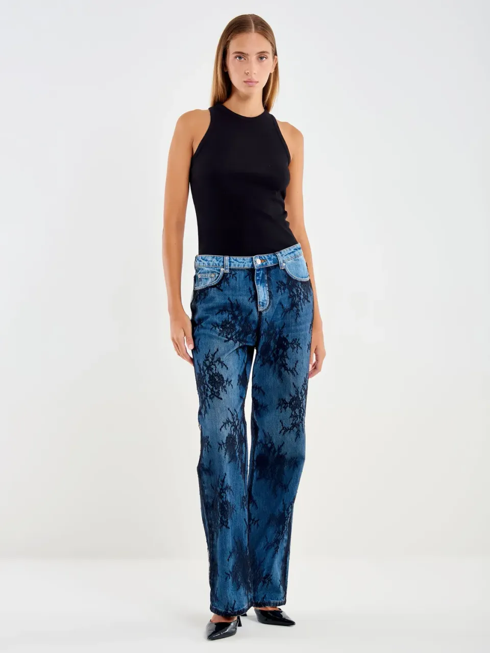 Vicolo Jeans Icon Alex con Pizzo blu vintage