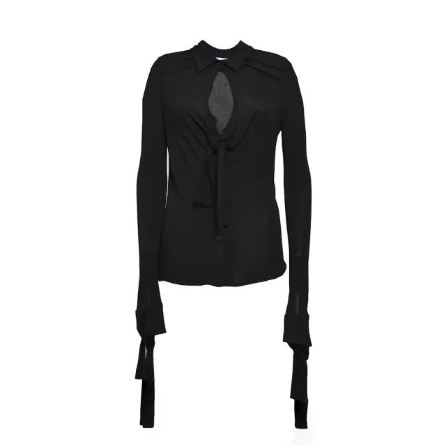 MSGM 3542MDE02237812 camicia nera 44 in viscosa