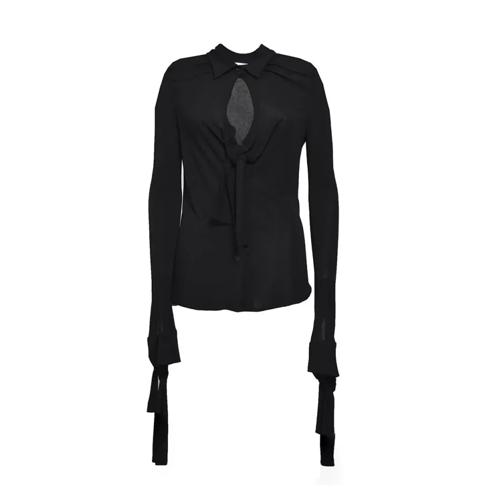 MSGM 3542MDE02237812 camicia nera 44 in viscosa