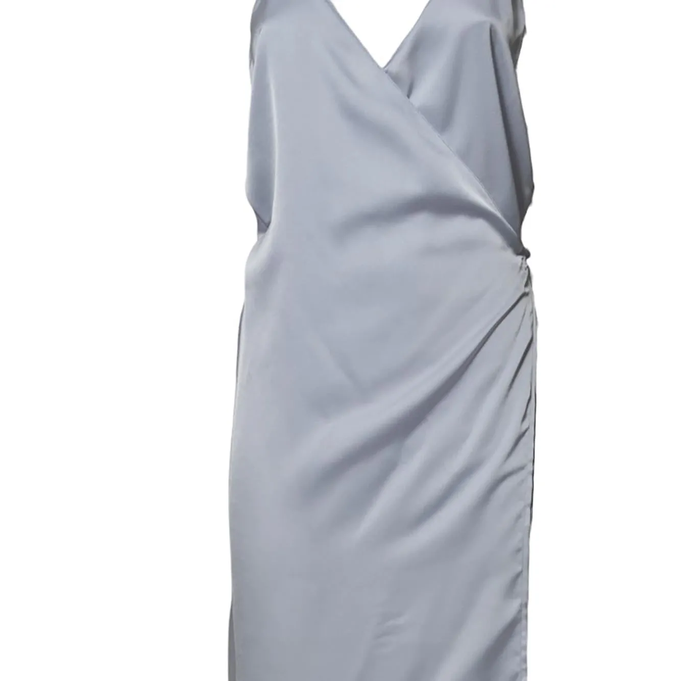 Nine Minutes 25SSNAB0020 abito sottoveste raso grigio chiaro