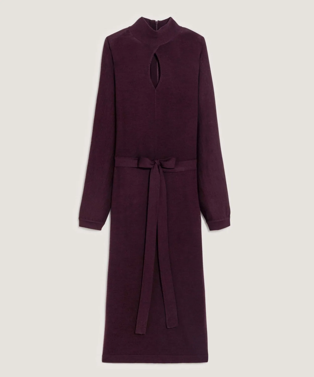 Rodier abito lungo lana merino melanzana donna