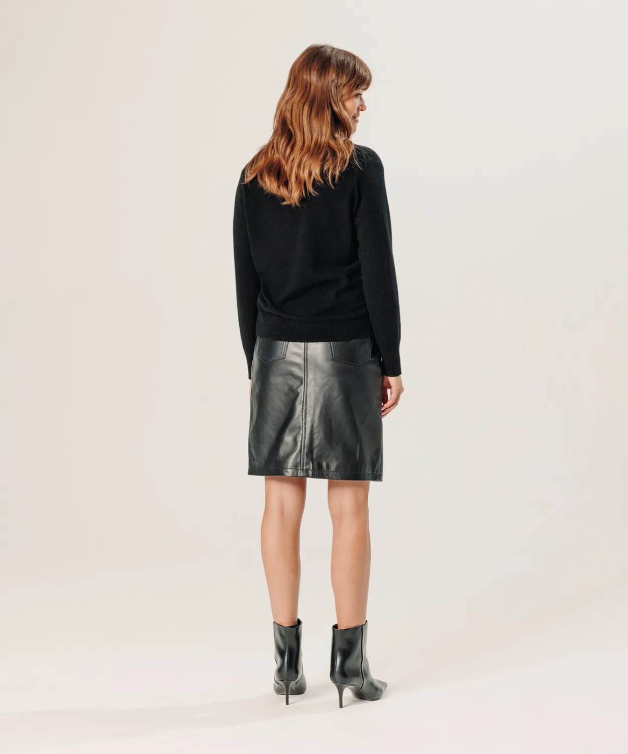 Rodier Maglione tunisino cashmere nero collo V