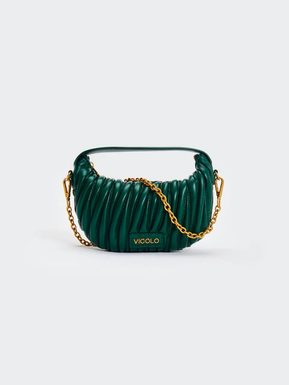 Vicolo Croissant Borsa Matelasse Verde Foresta