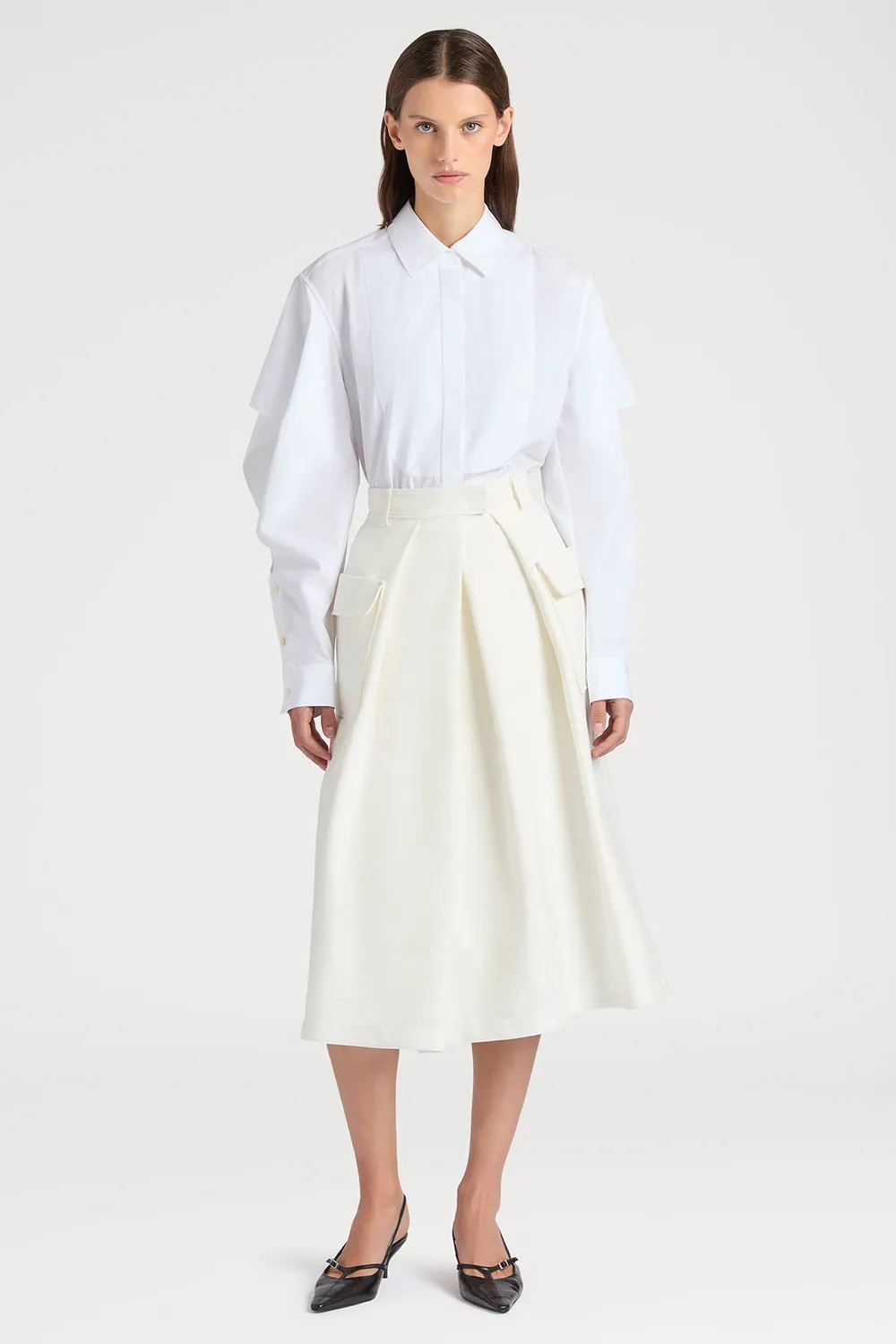 PORTS 1961 camicia bianca cut-out No.10 donna cotone