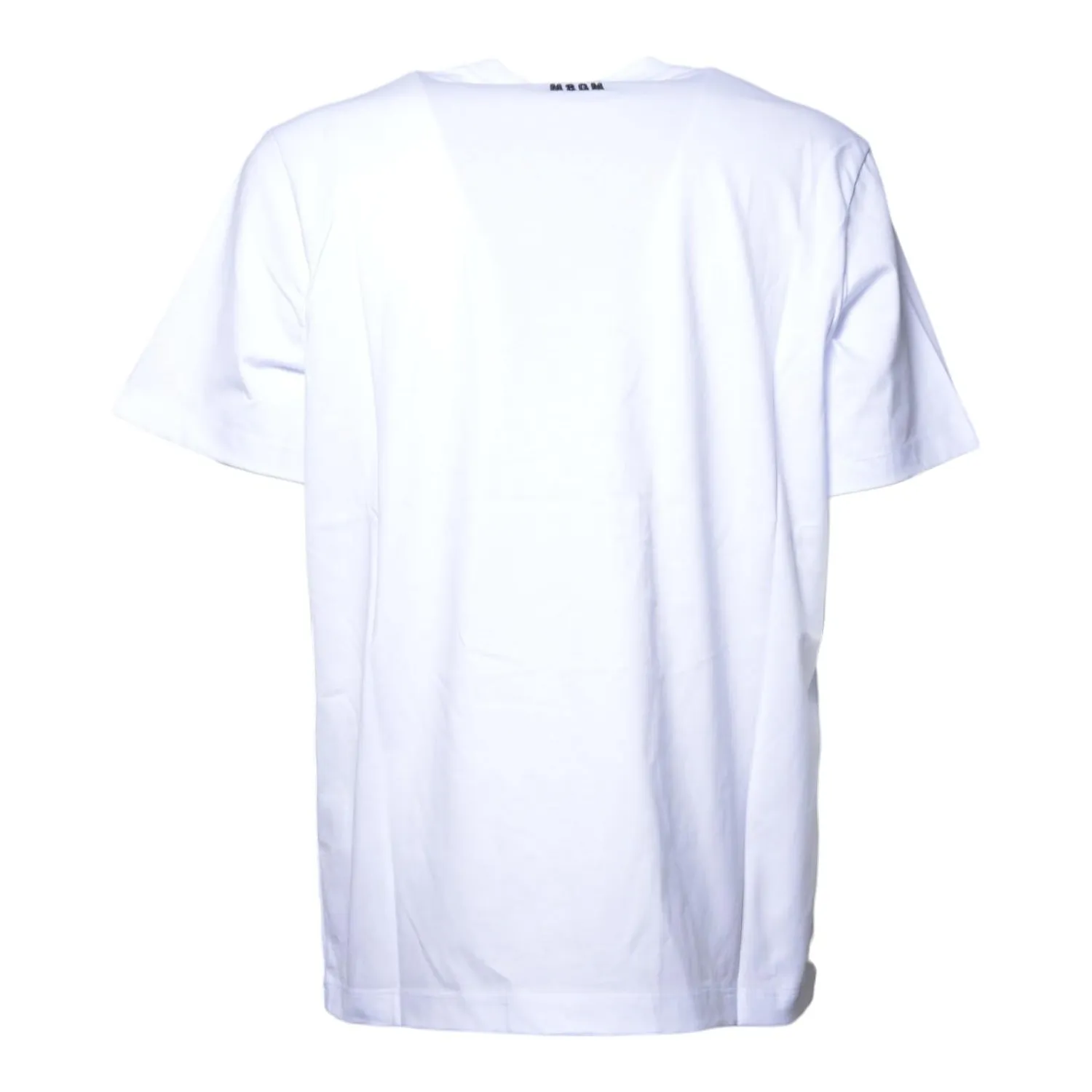 MSGM 4040MM117D267002 t-shirt bianco rosso cotone