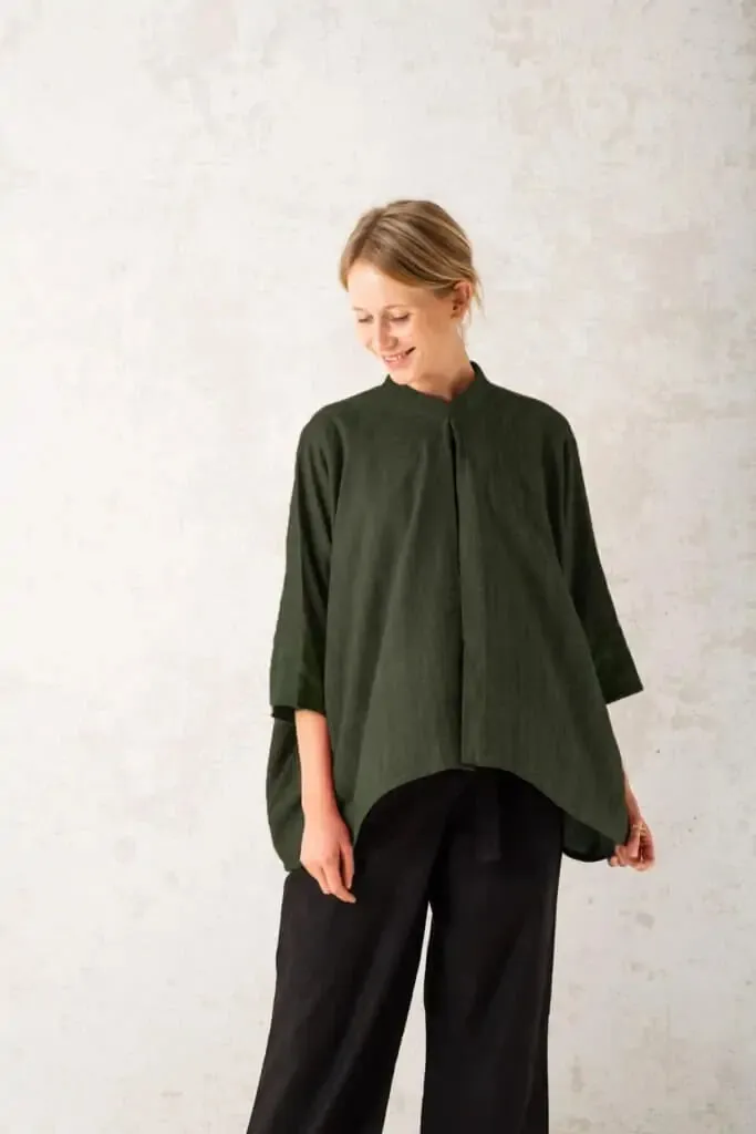 Jyoti Chandrapur cardigan cotone verde oliva