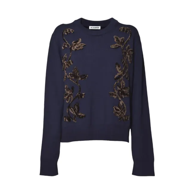 Jil Sander J02GP0220J14802 jumper blu fiori 40
