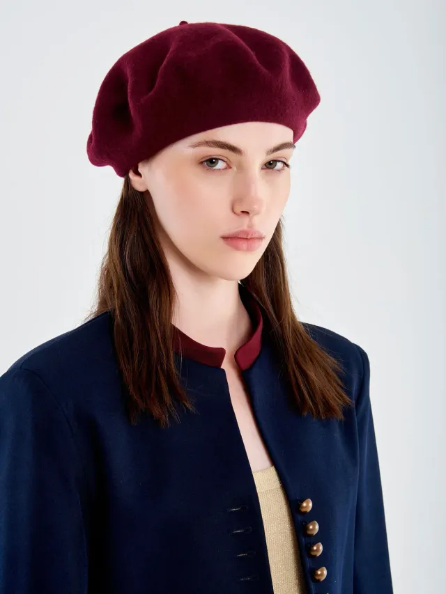 Vicolo basco lana bordeaux taglia unica