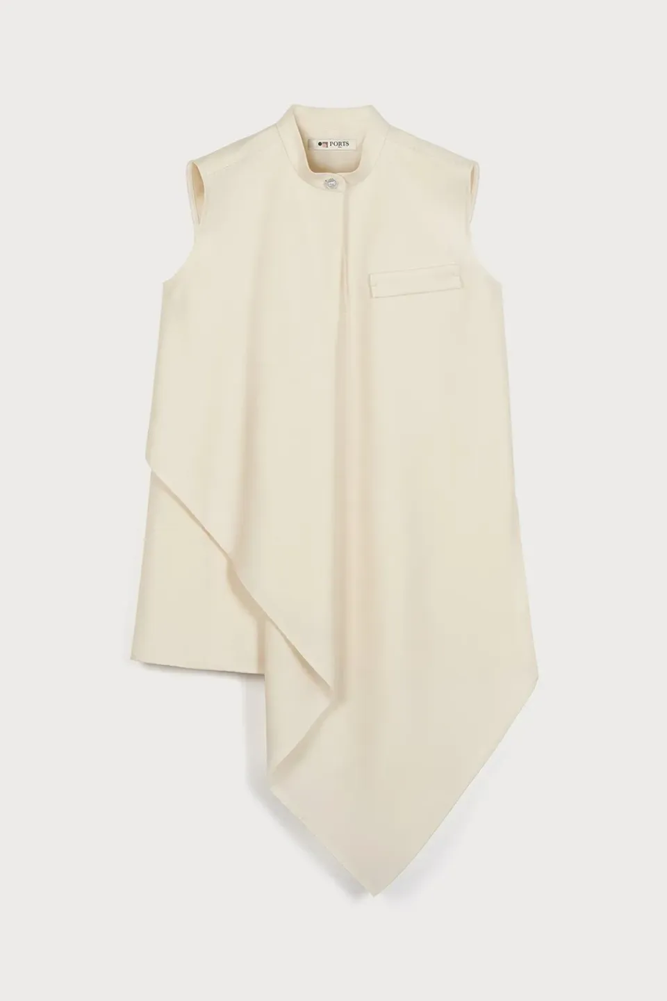 Ports 1961 Notable Asymmetric top avorio in lana