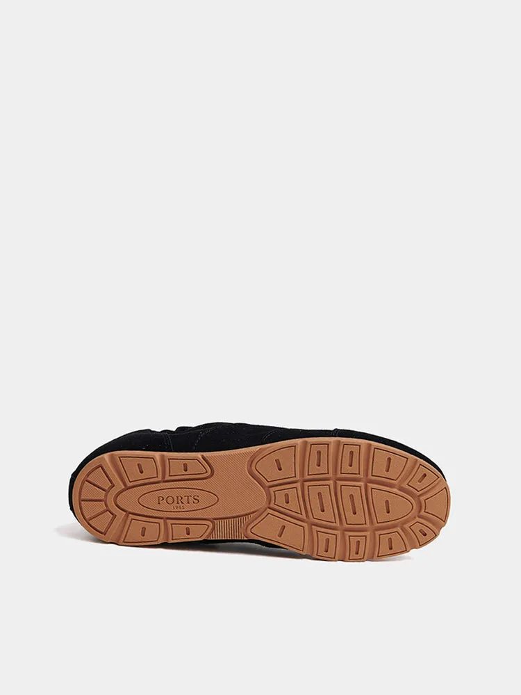Ports sneakers basse nere in camoscio con suola gum