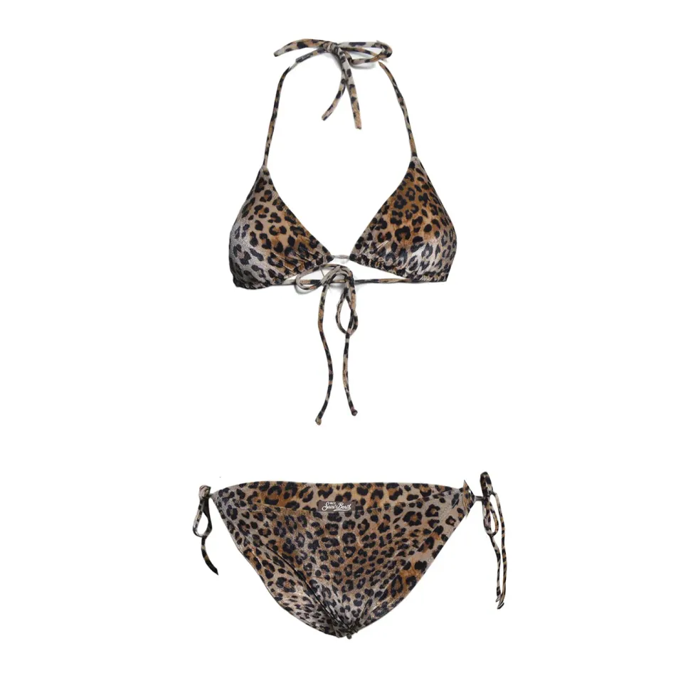Saint Barth LEH00011 Leah top bikini leopardato lurex
