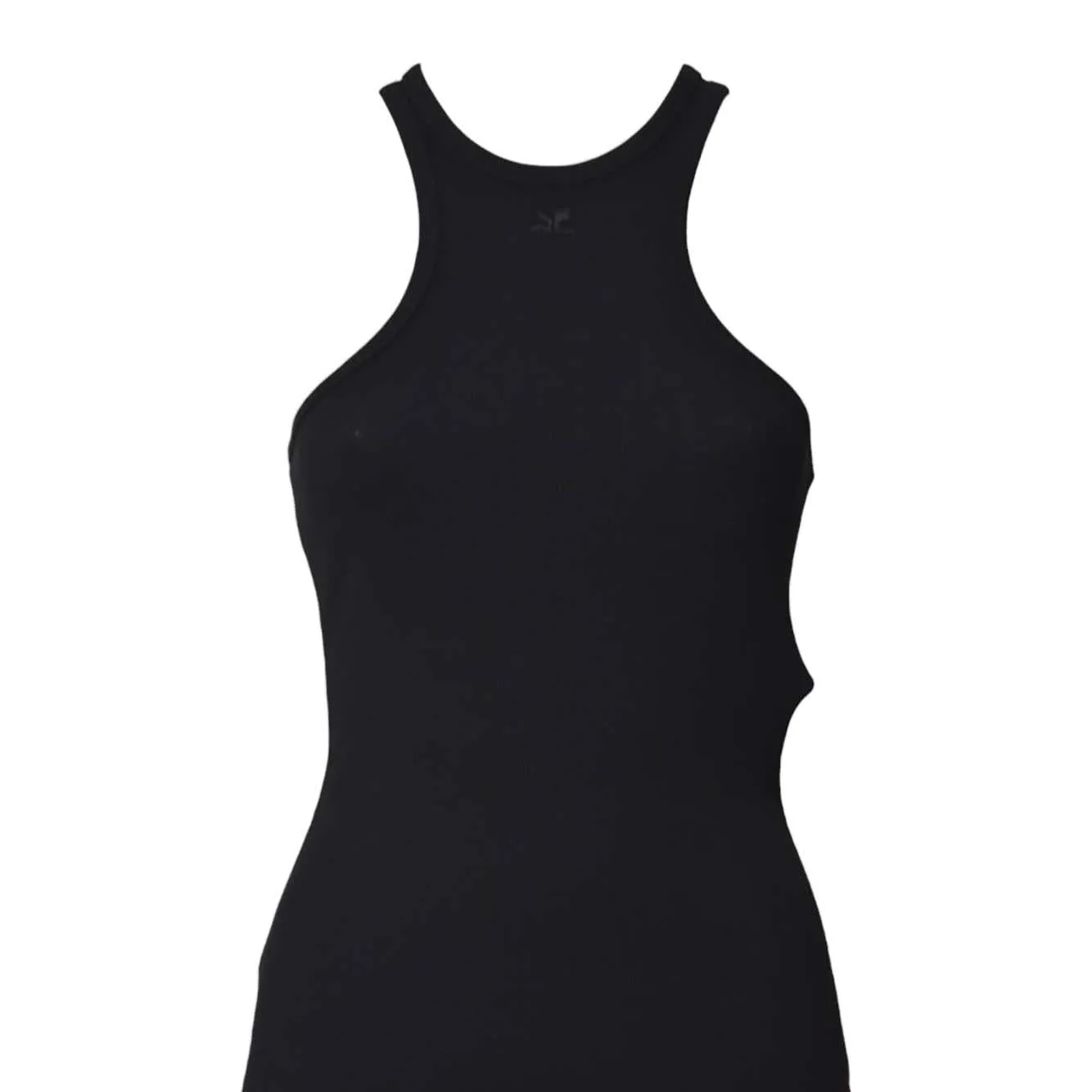 Courrèges 125JRO586JS0194 abito lungo nero in cotone
