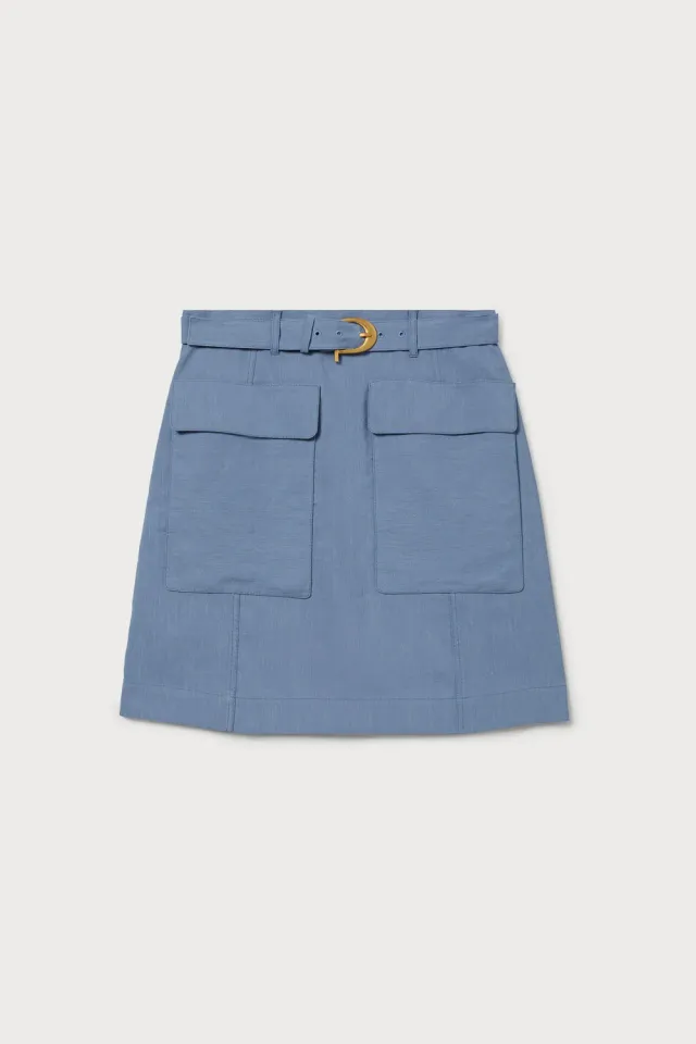 PORTS 1961 PW326XJD01 minigonna utility cintura azzurra