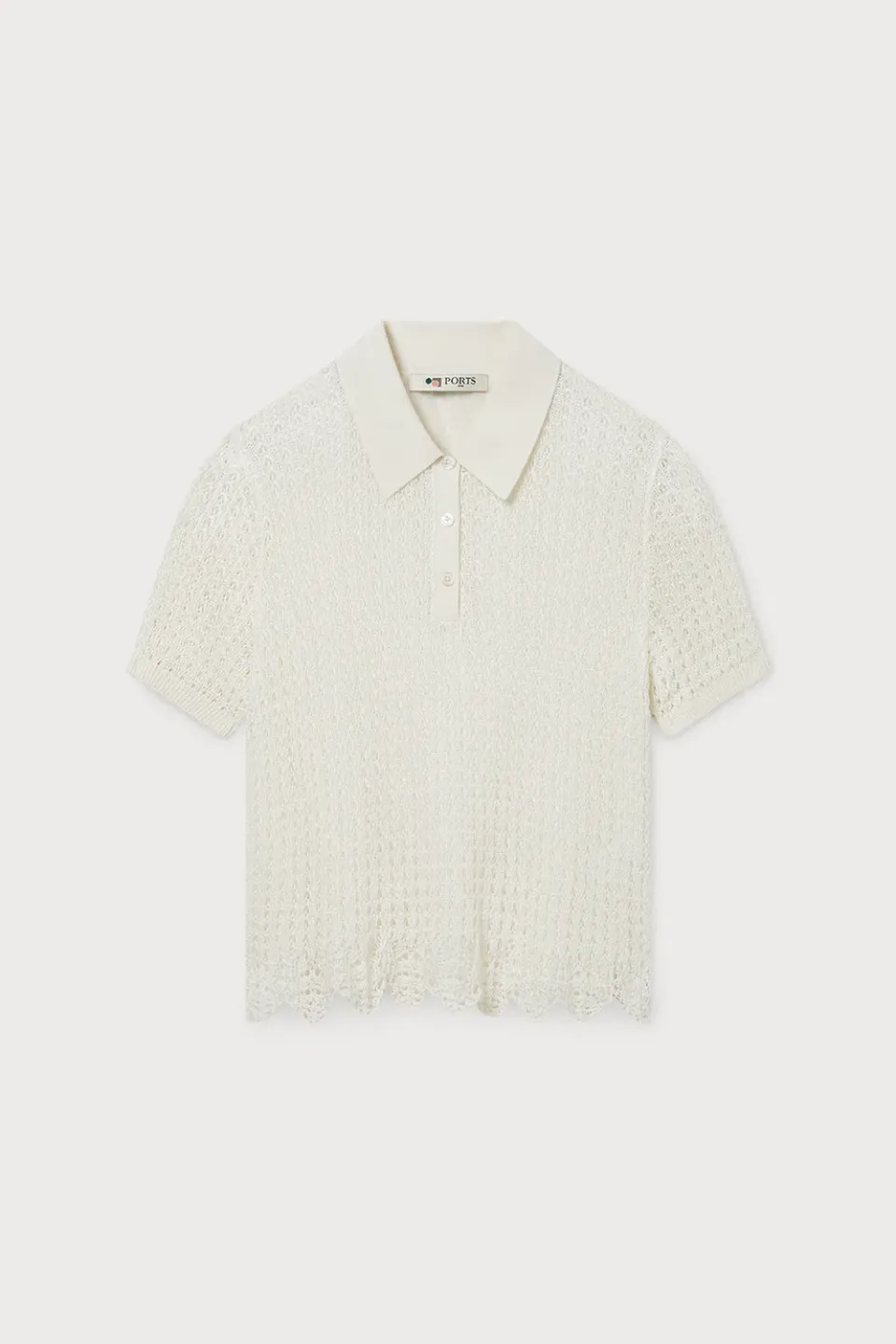 PORTS 1961 PW226KFC06 polo crema traforata maniche corte