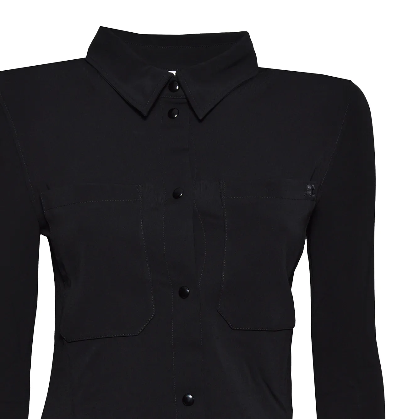 Courregès 326JCH145JS0145 camicia nera jersey 2 tasche