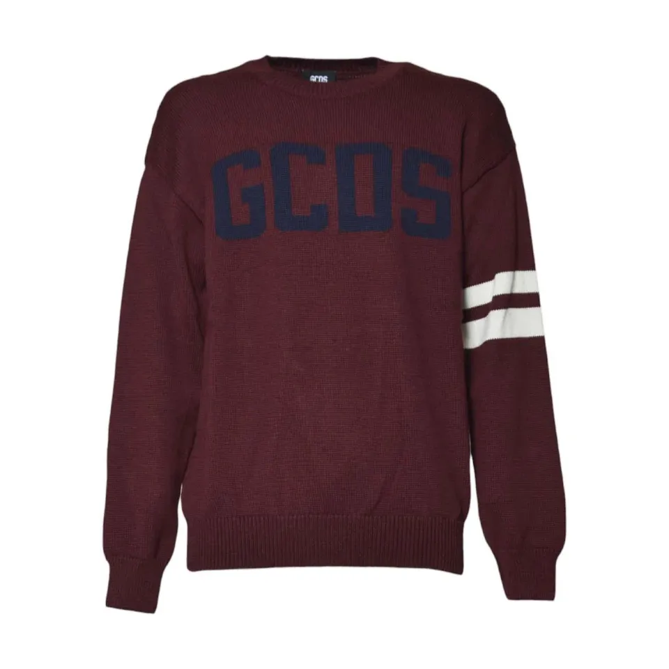 GCDS B2XM1506I5 felpa logo bordeaux cotone