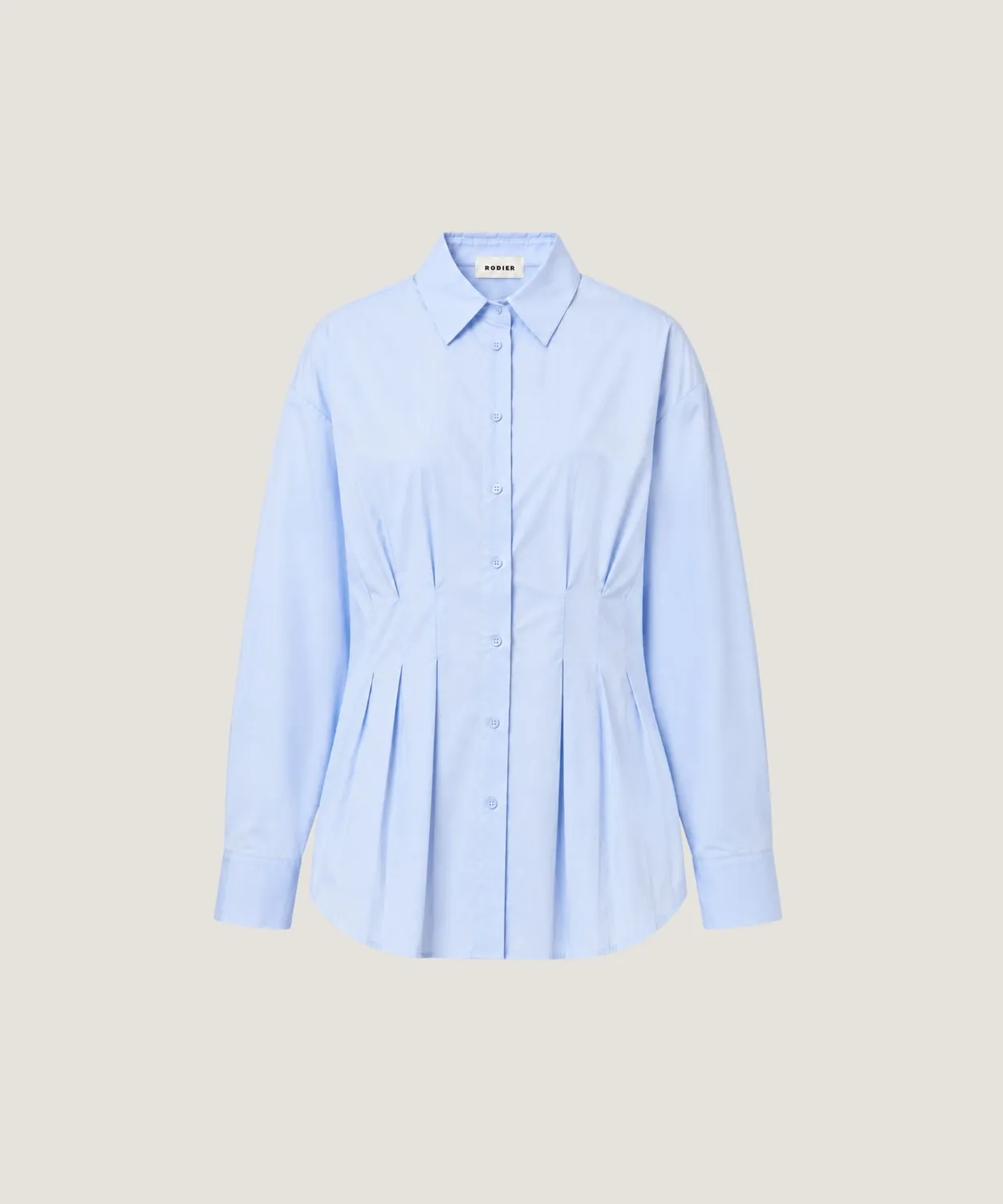 Rodier Camicia Aderente Cotone celeste S-XL sagomata