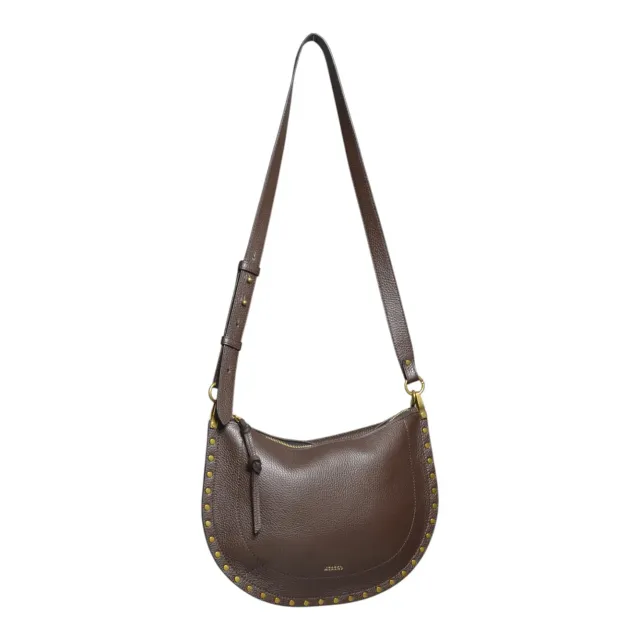 Isabel Marant Oskan Soft Zip borsa tracolla caffe pelle