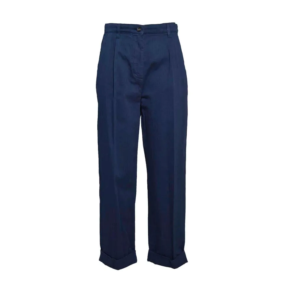 Etro WREA0018AC169 pantalone denim blu spinato donna